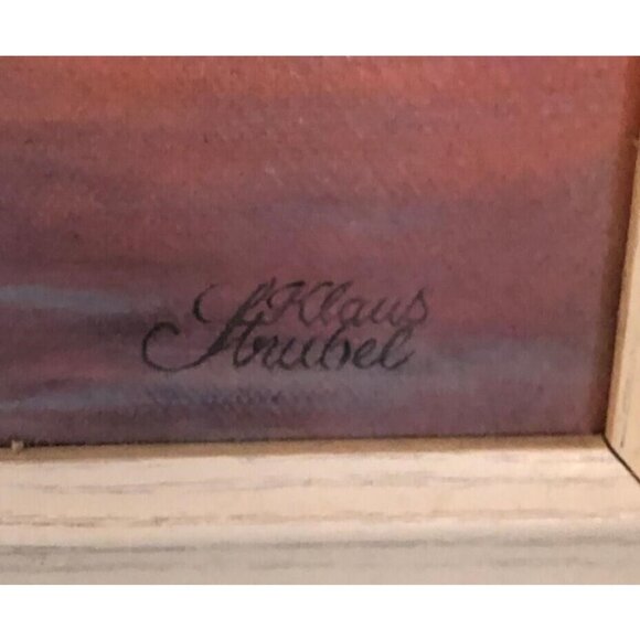 Klaus Strubel Cape Paradise Signed Framed Acrylic Canvas Coastal Landscape 27X16 - Picture 3 of 9